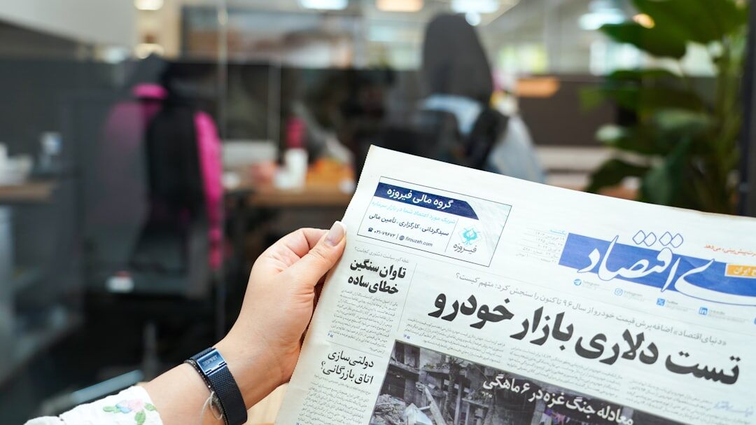 journalist designing newspaper layout