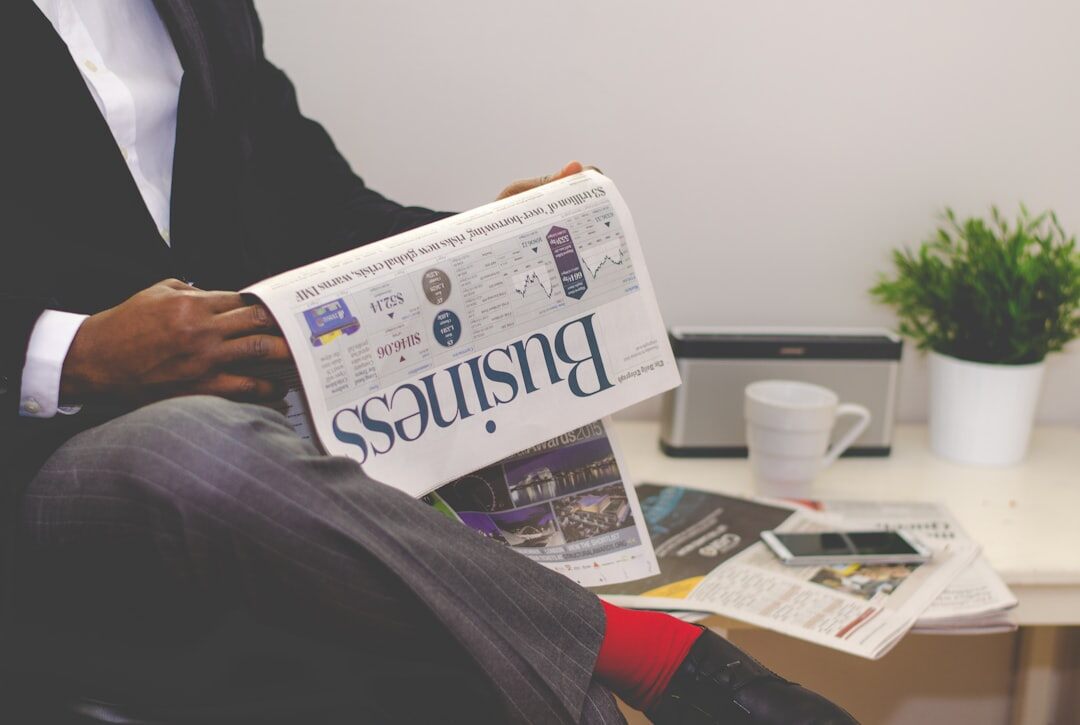 journalist designing newspaper layout